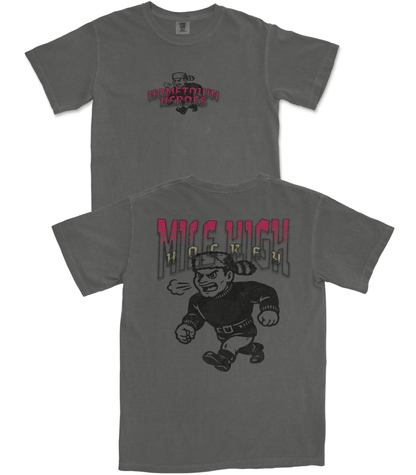 Gray t-shirt with 'Deshtown Hockey' logo on a white background