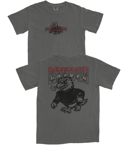 Gray t-shirt with 'Deshtown Hockey' logo on a white background