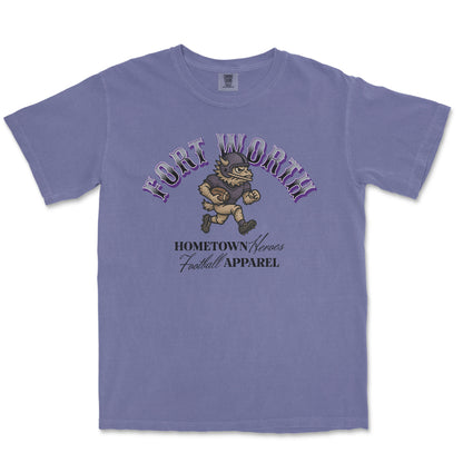 Purple t-shirt with 'Fort Worth' and a bear graphic on a white background