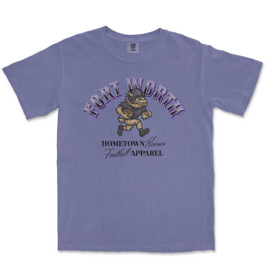 Purple t-shirt with 'Fort Worth' and a bear graphic on a white background